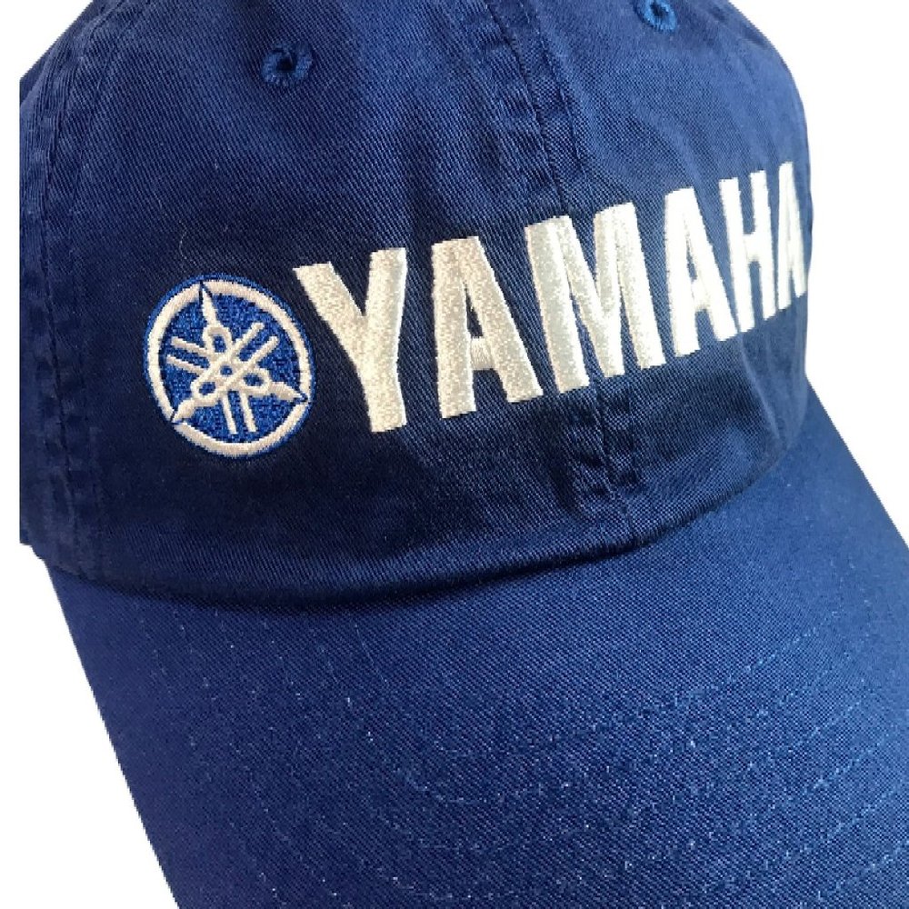 Yamaha Motorsports Logo Baseball Ball Cap Hat Blue Adjustable Adult OSFM New - Picture 2 of 8